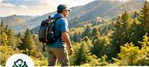 Man hiking in the mountains