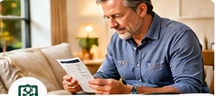 Man researching a product